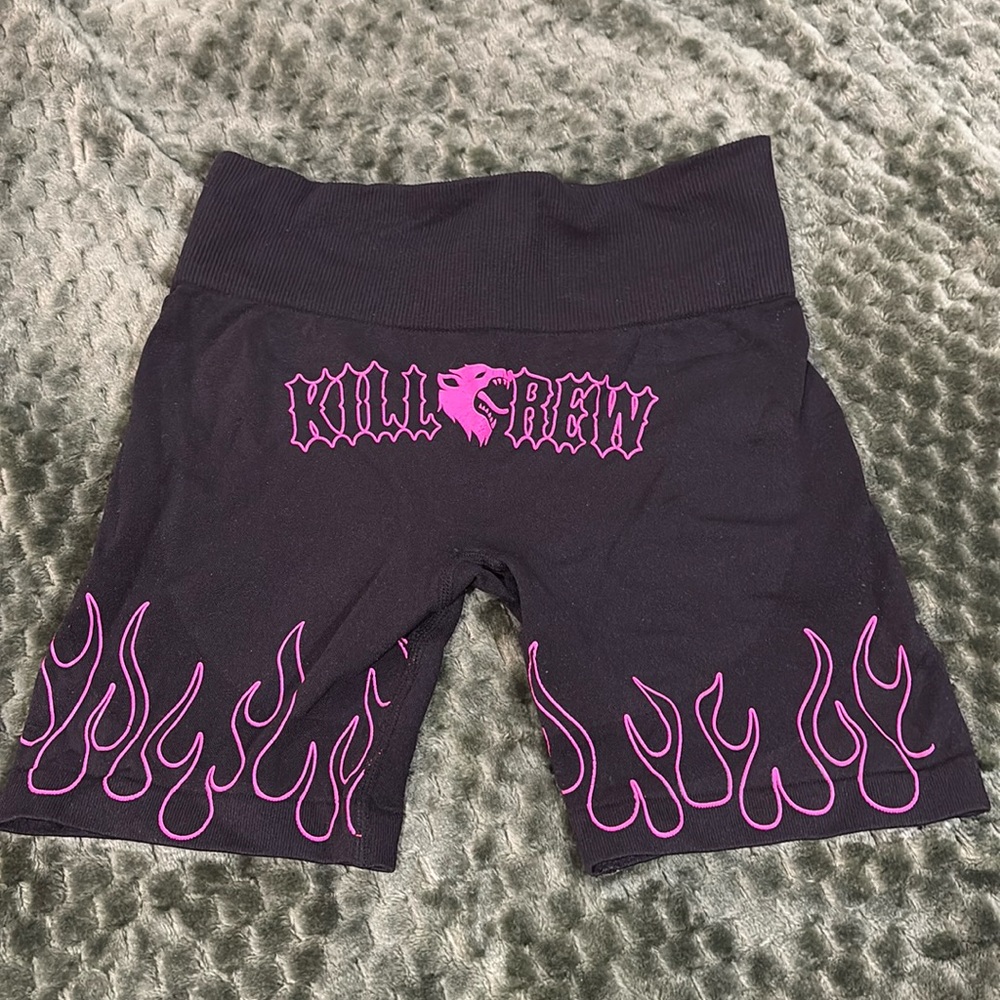 Kill crew logo front flame shorts